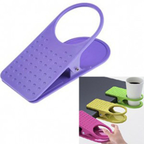 creative furnishings table side water cup clip plastic cup holder office computer desk side tea cup clip