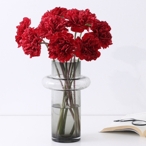Single Stem Moist Feeling Carnation Artificial Flower Teacher‘s Day Mother‘s Day Gift Fake Flower Wholesale Home Furnishings Fake Flower