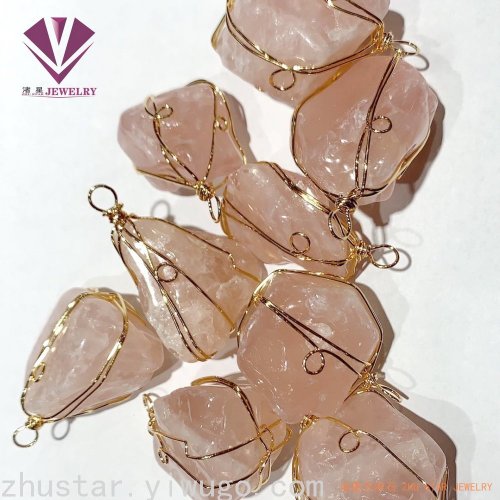 zhuxing natural stone diy jewelry natural stone hibiscus stone powder crystal handmade pendant semi-finished parts