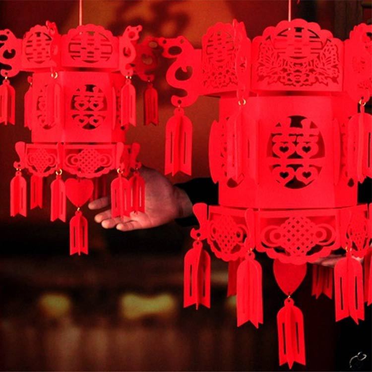厂家直销毛毡灯笼 新年立体宫灯室内挂件节日礼品 可按需定制