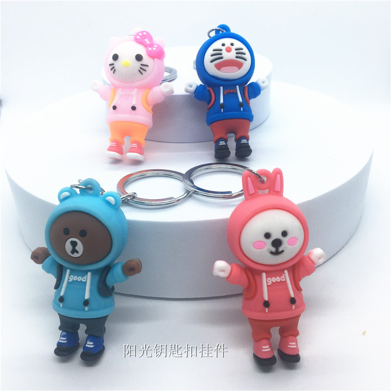 卡通包包汽车钥匙圈 ins网红挂饰礼品批发创意卡通动漫钥匙扣挂件