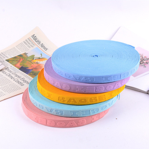manufacturers supply color woven elastic tape lifting concave-convex nylon belt english letter ribbon accessories