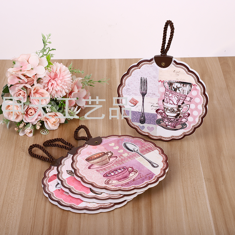 欧美风咖啡杯可挂式陶瓷餐垫隔热垫防烫桌垫软木垫