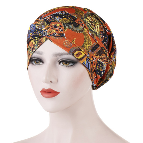 foreign trade africa europe and america printed flower cloth headscarf cap forehead cross nightcap muslim hooded cap