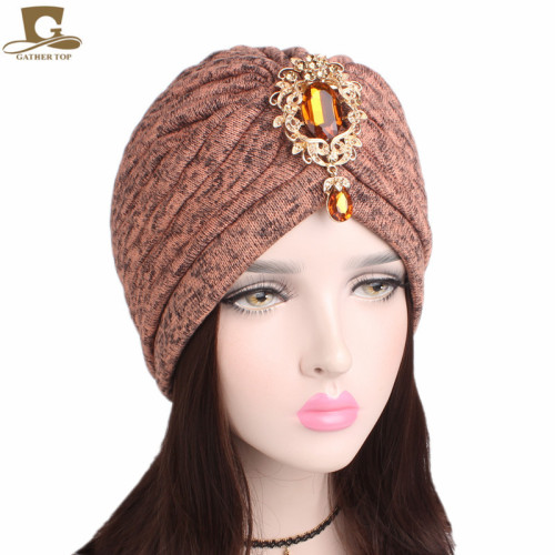 Foreign Trade New Thickened Two-Color Wool Headscarf Cap Pendant Brooch Indian Cap Factory Direct Sales TJM-296A