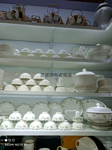 Jingdezhen 60 Head Height Bone China Tableware Suit Ceramic Bowl Pottery Spoon Plate Bone China Tableware