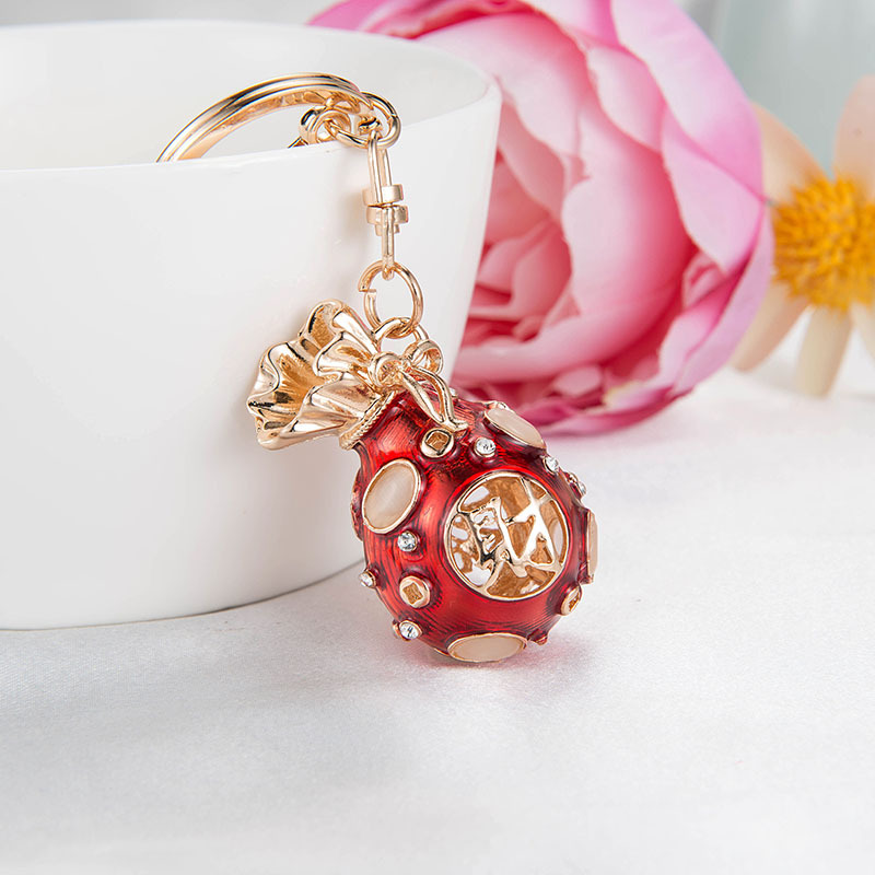 招财进宝新款福袋水钻钥匙链定制挂件厂家批发活动礼品汽车装饰