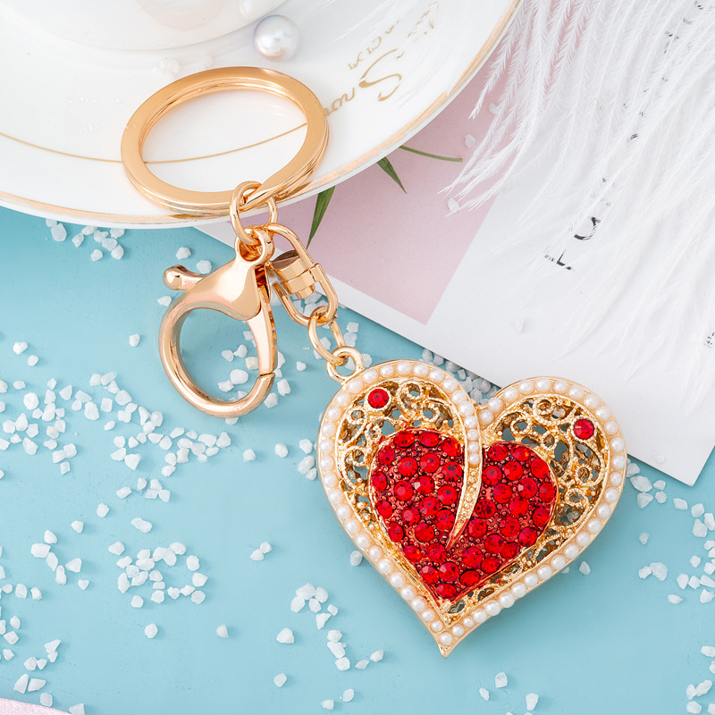 创意小礼物桃心爱心水钻创意礼品 新奇实用 汽车钥匙扣钥匙链礼品