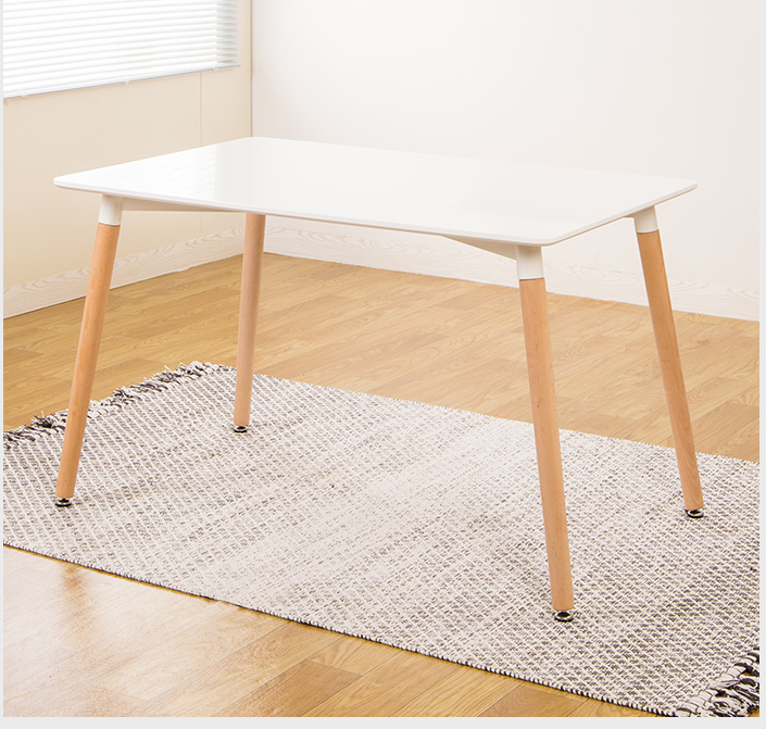 北欧伊姆斯餐桌椅长方形白色桌子现代简约接待洽谈桌休闲会客方桌