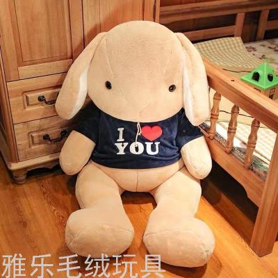 little white rabbit plush toy doll dressing rabbit pillow doll