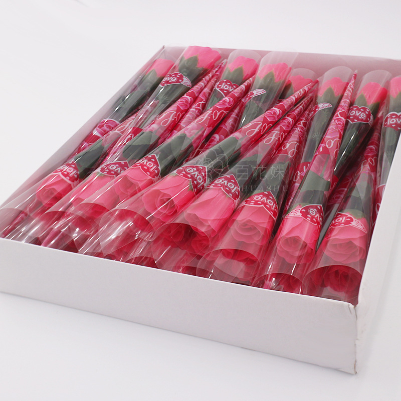 三八情人节玫瑰香皂花结婚礼品浪漫单支仿真玫瑰母亲节礼物肥皂花