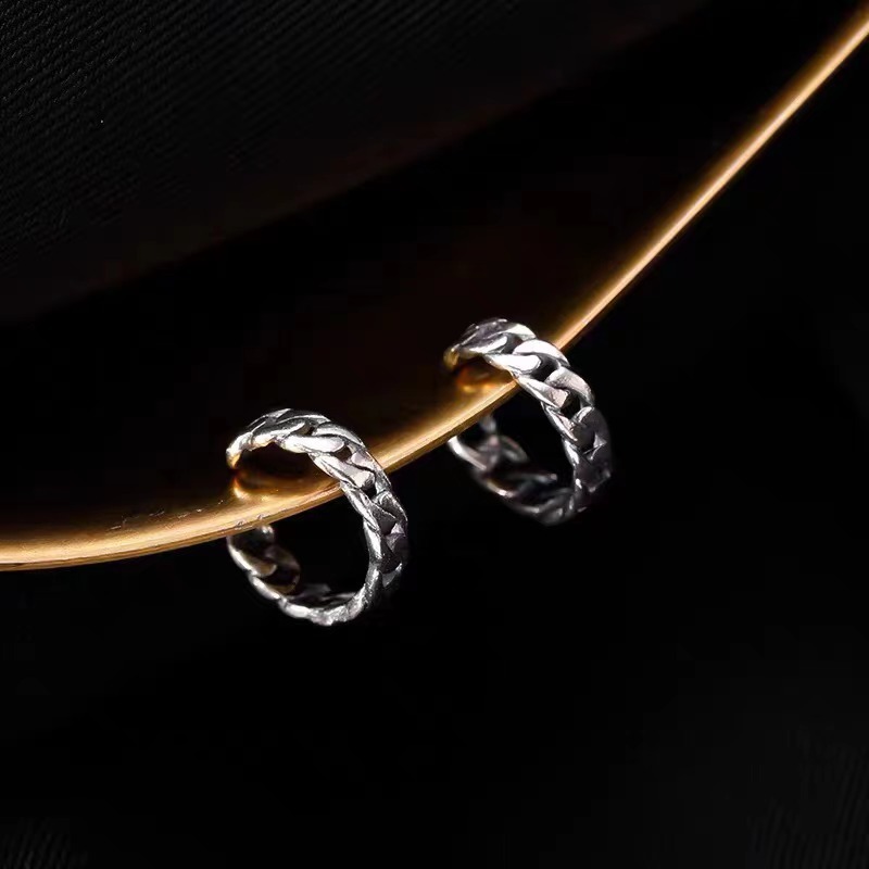 925银个性链条无耳洞少女的绝美耳夹复古泰银潮个性气质耳饰女