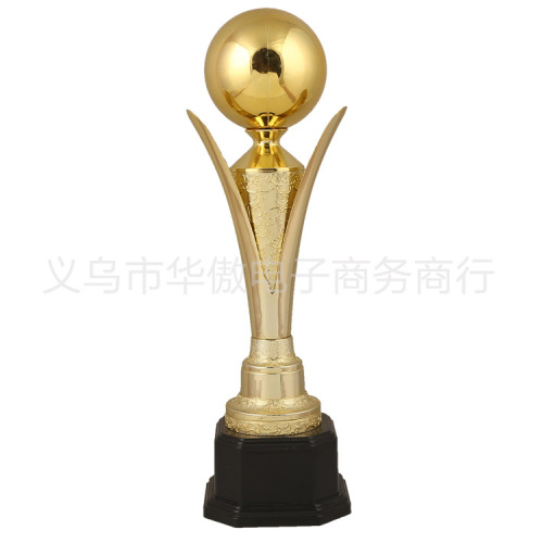 production of sports trophy all plastic three-leaf light ball cup school competition basketball trophy manufacturer customized content
