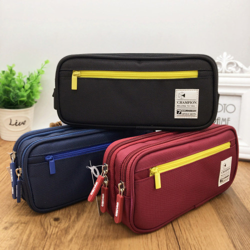 large capacity pencil case double-layer multifunctional student pencil case korean primary and secondary school students pencil box