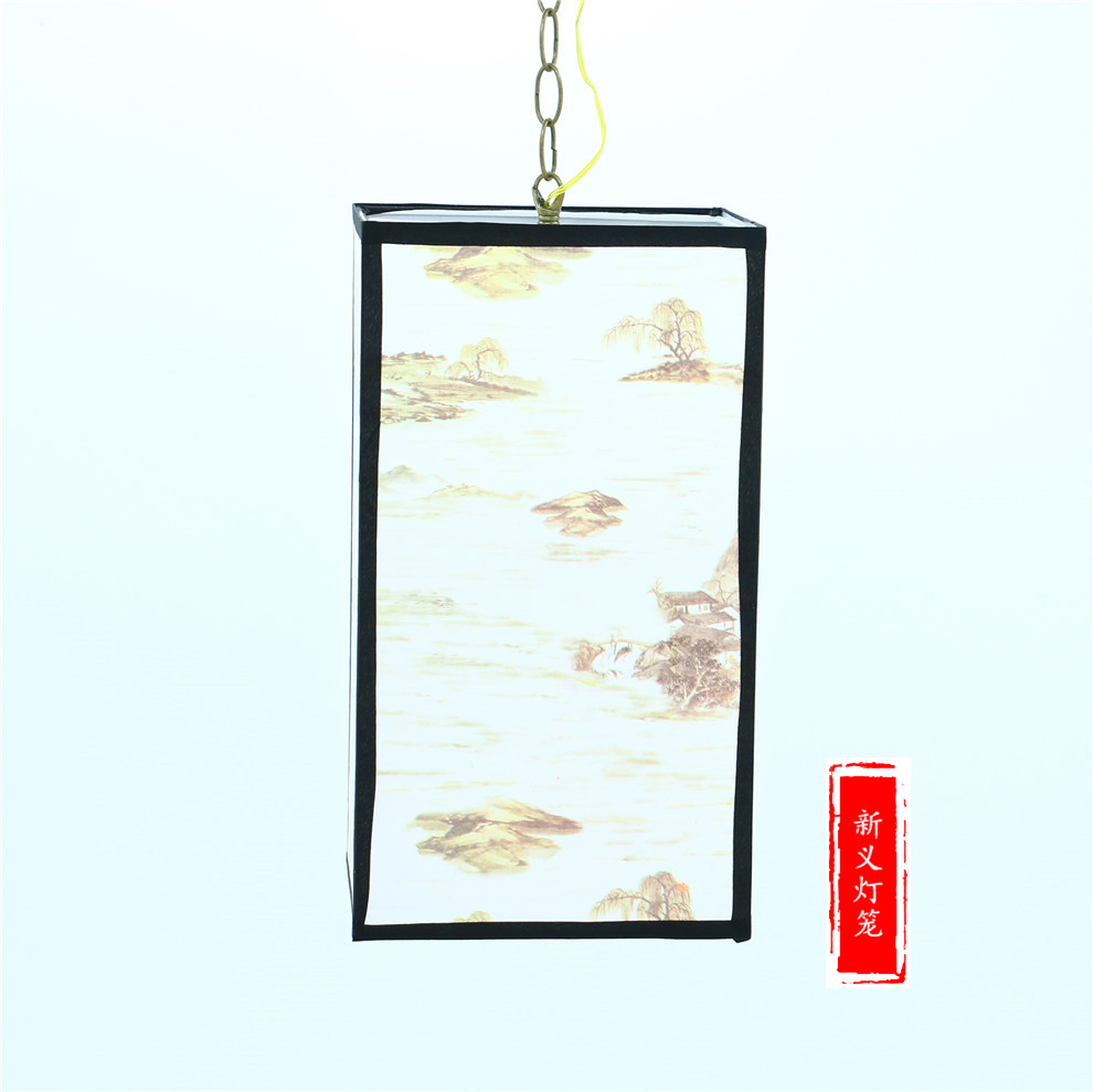 中国风仿羊皮方形灯笼花灯商场美陈布置古风吊灯装饰灯