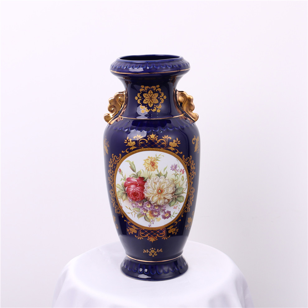 欧式古典客厅陶瓷摆件插花花瓶创意餐桌装饰工艺花器