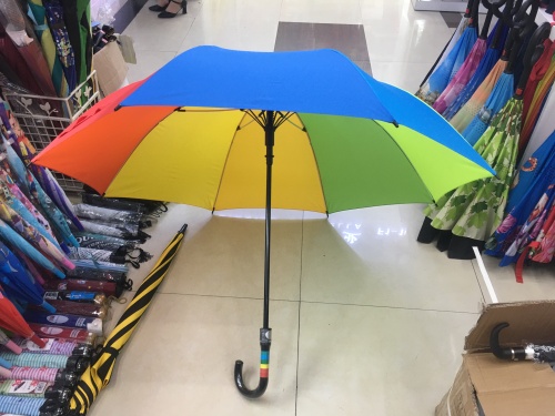 70cm fiber bone automatic rainbow umbrella sunny umbrella in stock wholesale inventory processing umbrella customization logo advertising umbrella