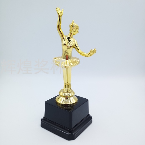 ballet national popular dance trophy competition plastic trophy electroplated gold plastic trophy can be customized