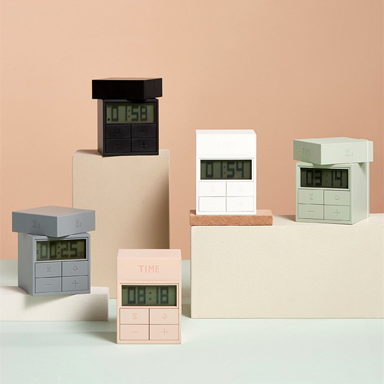 中夫新款时光魔盒闹钟儿童趣味方形闹钟创意旋转厨房定时器