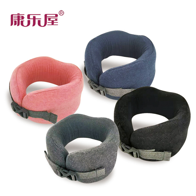 厂家直销 新款便携式收纳旅行颈枕记忆棉车用U型枕 可定制LOGO