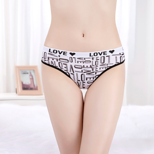 Cross-Border E-Commerce New Letter Printing Cotton Women‘s Underwear Exported to South America Foreign Trade Women‘s Briefs Factory Supply 