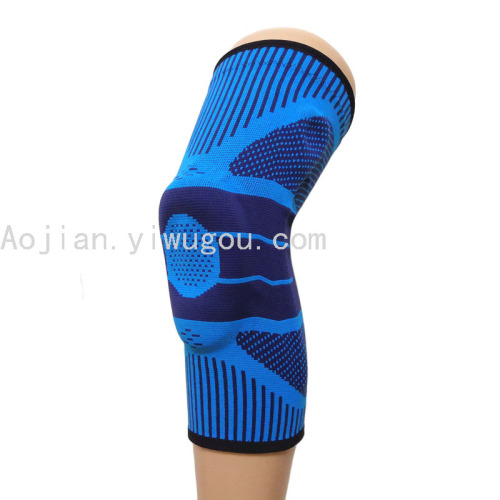 Knitted Jacquard Spring Silicone Outdoor Mountaineering Knee Pad Running Basketball Sports Kneecap