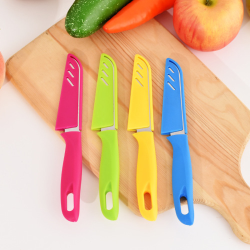 creative candy color stainless steel plastic fruit knife potato peeler portable knife kitchen gadget wholesale