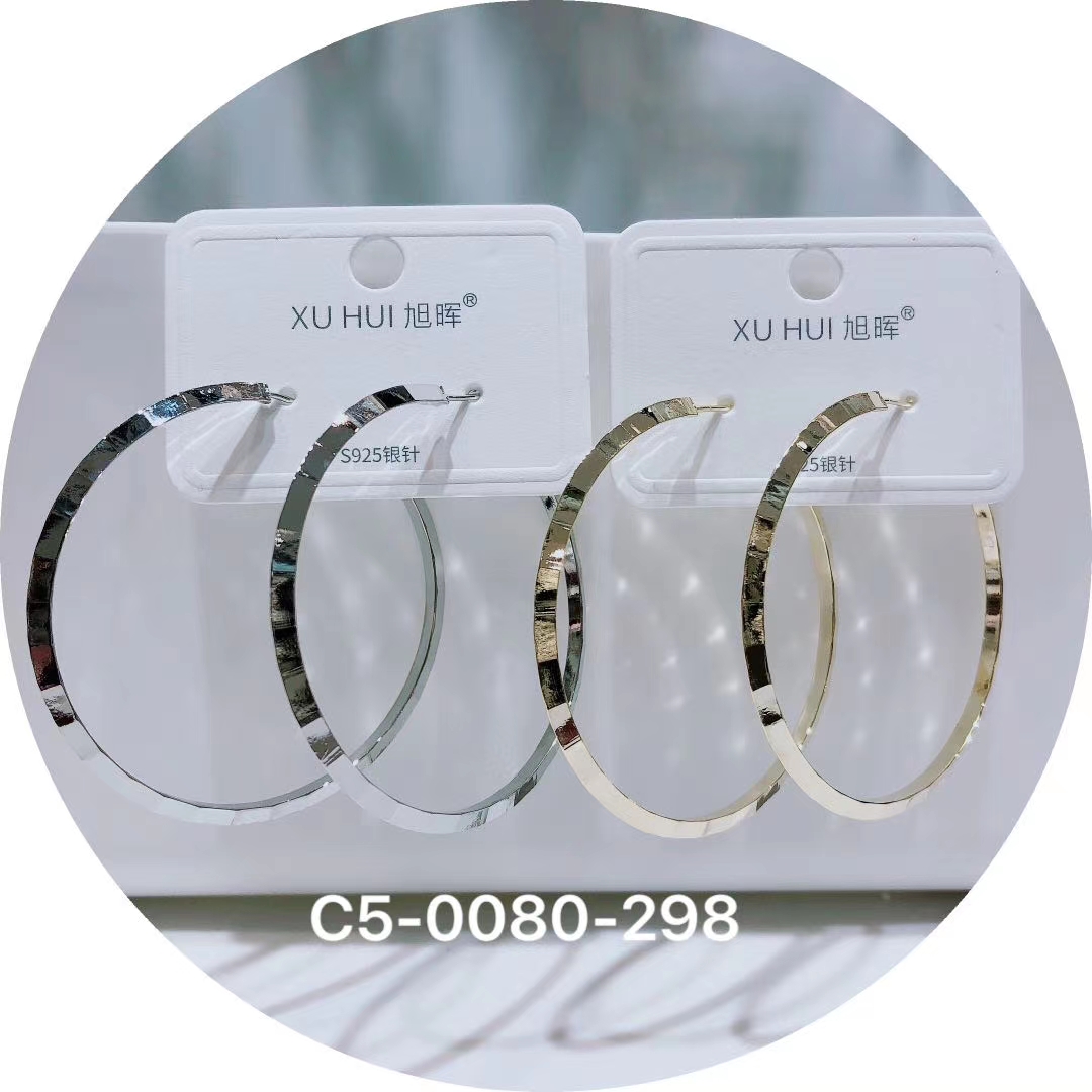 S925银针 铜镀真金镶嵌闪亮锆石 个性耳钉耳饰