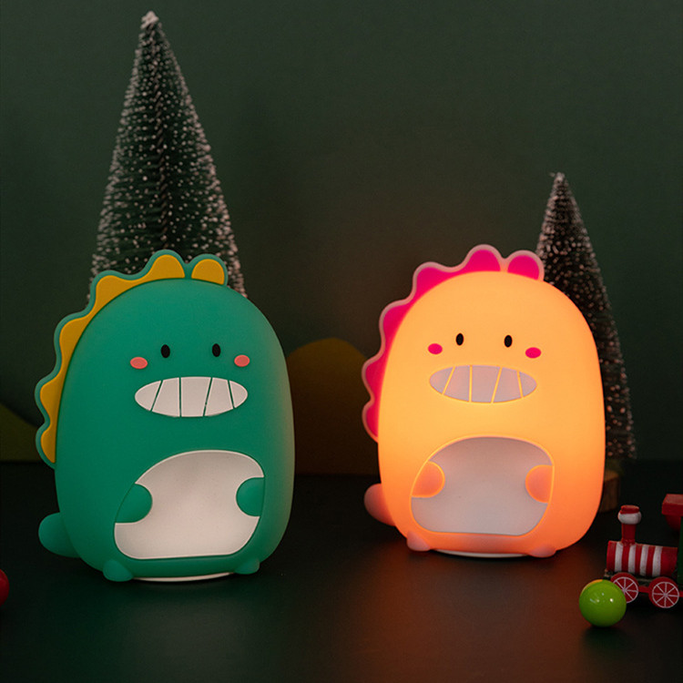 恐龙小夜灯USB儿童床头灯LED护眼硅胶灯创意触摸拍拍夜灯