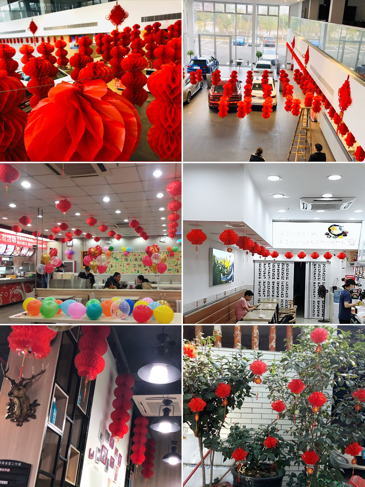 过年小红灯笼挂件挂饰户外春节2021牛年新年装饰家用场景布置年货