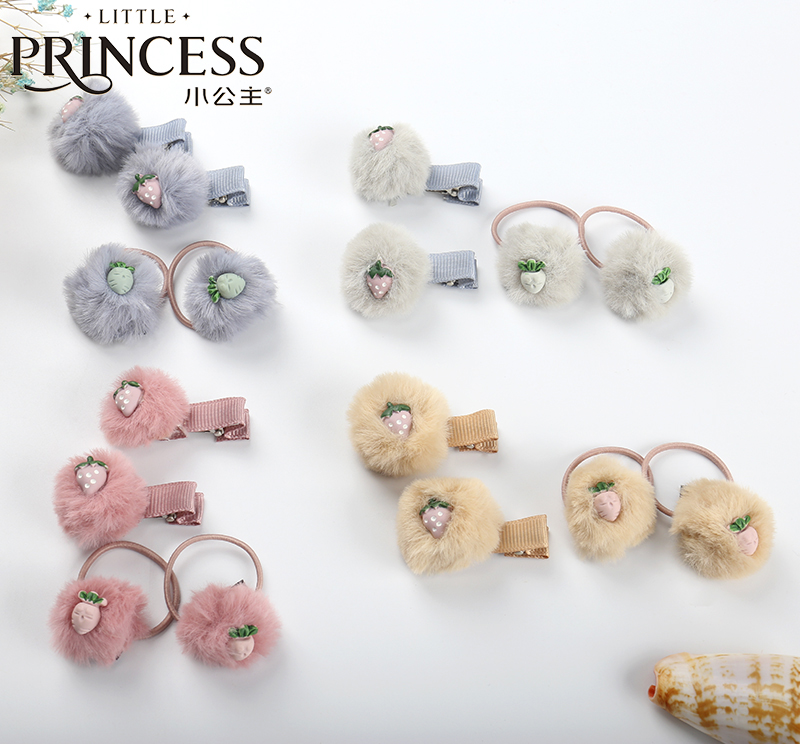 发夹女韩国ins 后脑勺发卡毛绒皮筋女扎头边夹刘海顶夹子发饰发圈