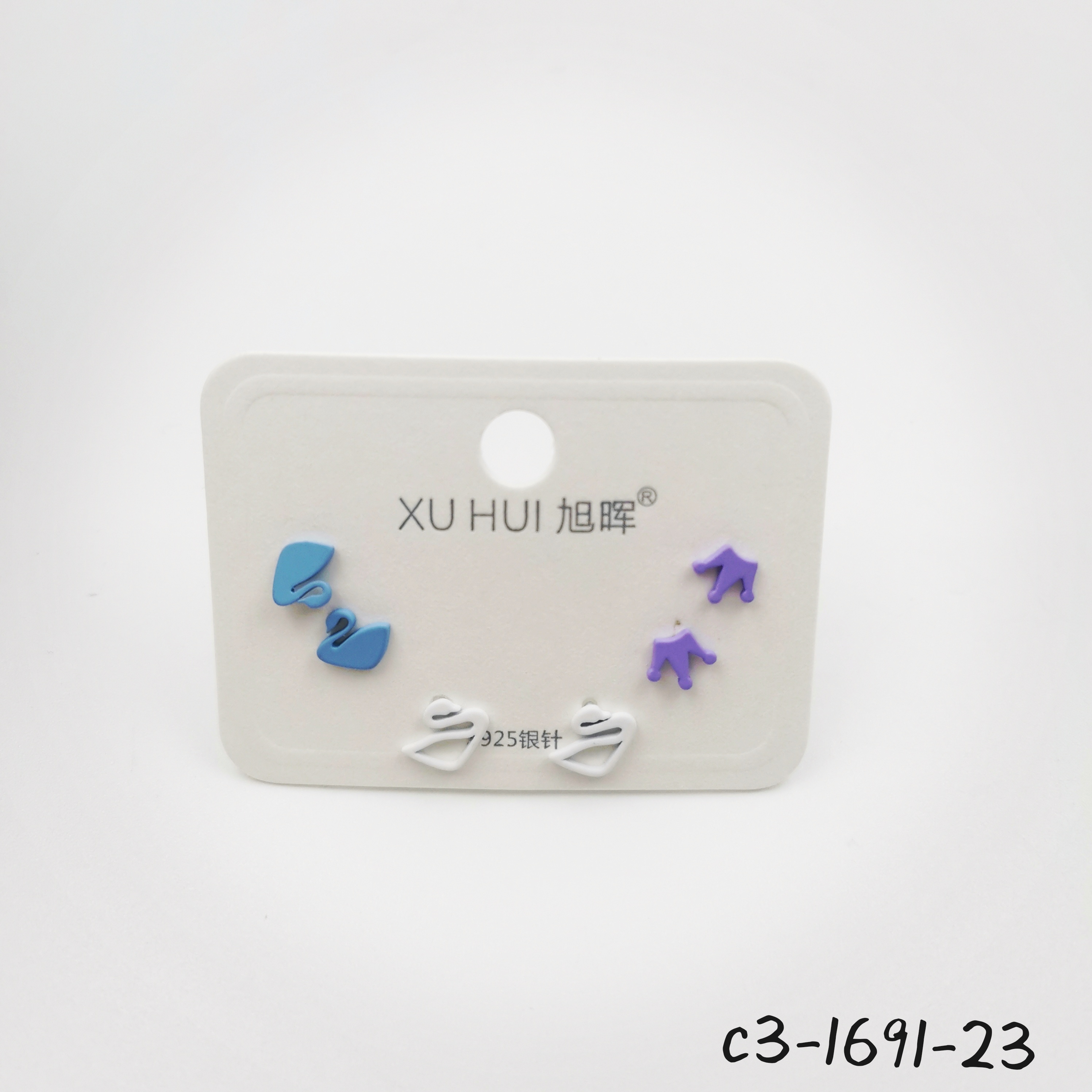 6只一卡 S925银针 多彩耳钉 多对组合耳钉 女 耳饰