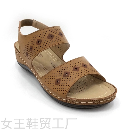 2021 Fashion Women‘s Platform Sandals Lightweight Breathable Women‘s Sandals Carved Design Handmade Rocking Line Sandals Sandal
