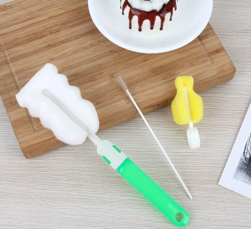 Cleaning Sponge Cup Brush Set Pacifier Brush Straw Brush Sponge Cup Brush Removable