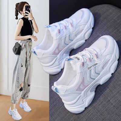 Ins Korean Style Daddy Women‘s Shoes Spring New Student Breathable All-Match Sneakers Women‘s Fashionable Thick Bottom Kt2109 