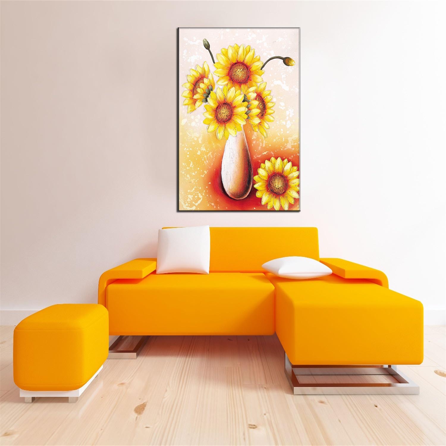 外贸货源韩国爆款向日葵油画跨境专供太阳花装饰画