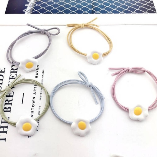 Korean Ins Cute Silicone Poached Egg Rubber Band Hair Band Hair Rope Hair Rope Hair Accessories Headdress Wholesale