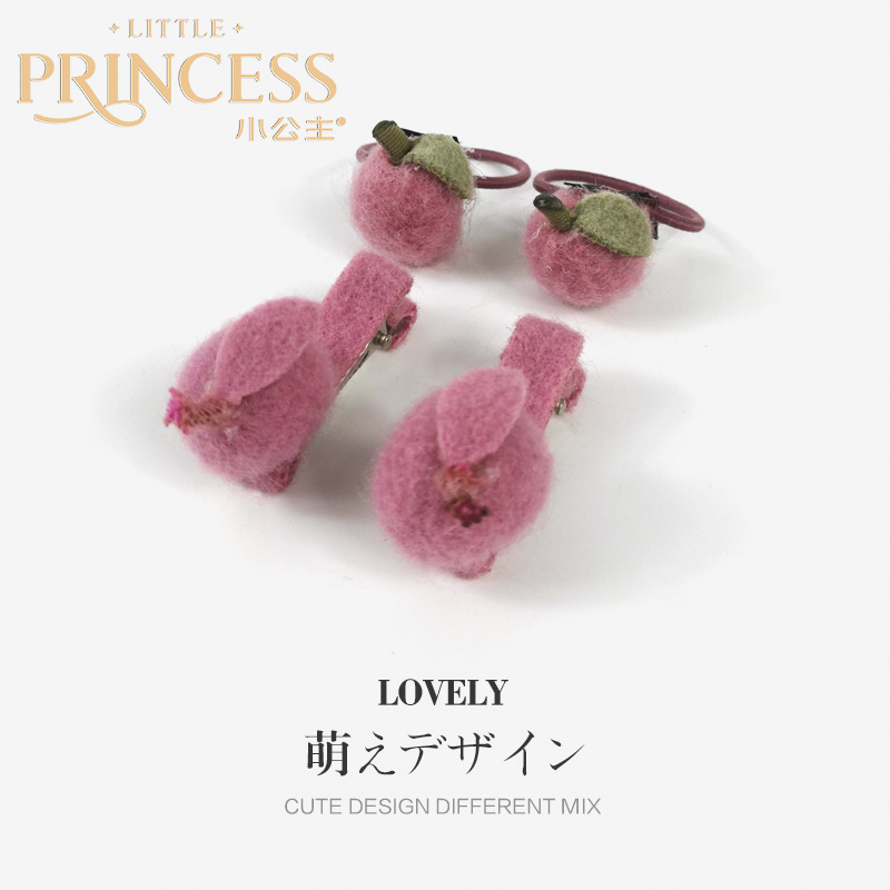 小小公主秋冬季毛尼时尚发夹对装鸭夹小女孩发卡小孩夹子头饰发饰