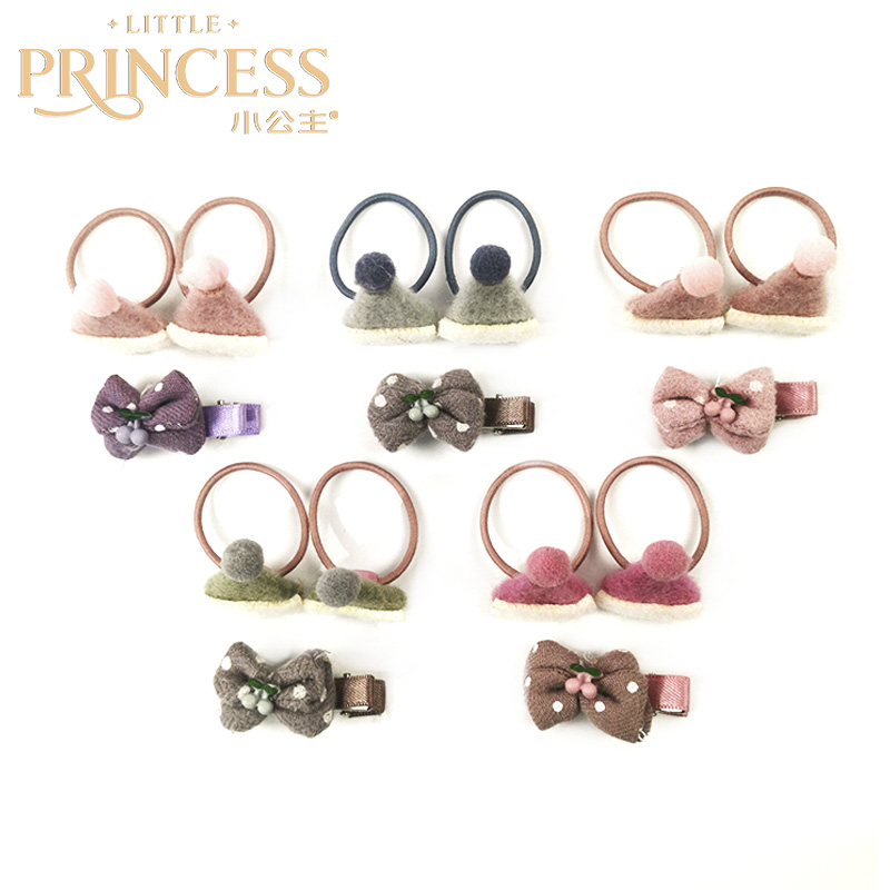 小小公主头饰揉软毛绒发夹小女孩可爱发卡韩国儿童发圈头绳小鸭夹