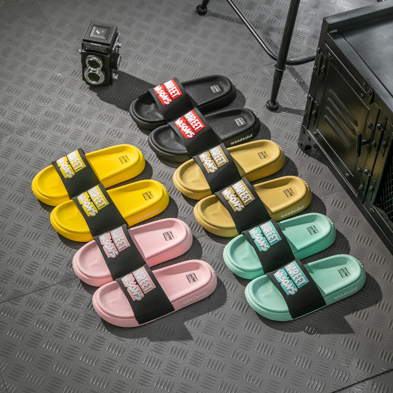 ins风新款夏季外穿拖鞋男室外透气情侣家居浴室洗澡厚底家用凉拖