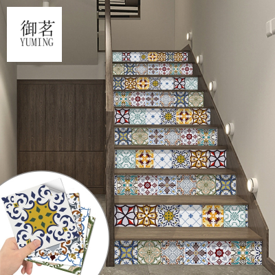 European-Style Wall Self-Adhesive Sticker Wallpaper Stair Decoration Stickers Floor Vision Moisture-Proof Wall Decoration Wallpaper Home Renovation Cross-Border