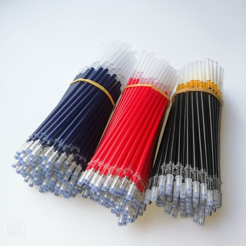 100 Pcs/Bundle Red Black Blue Pinhole Bullet Gel Pen Ball Pen Replacement Core Refill 0.5mm