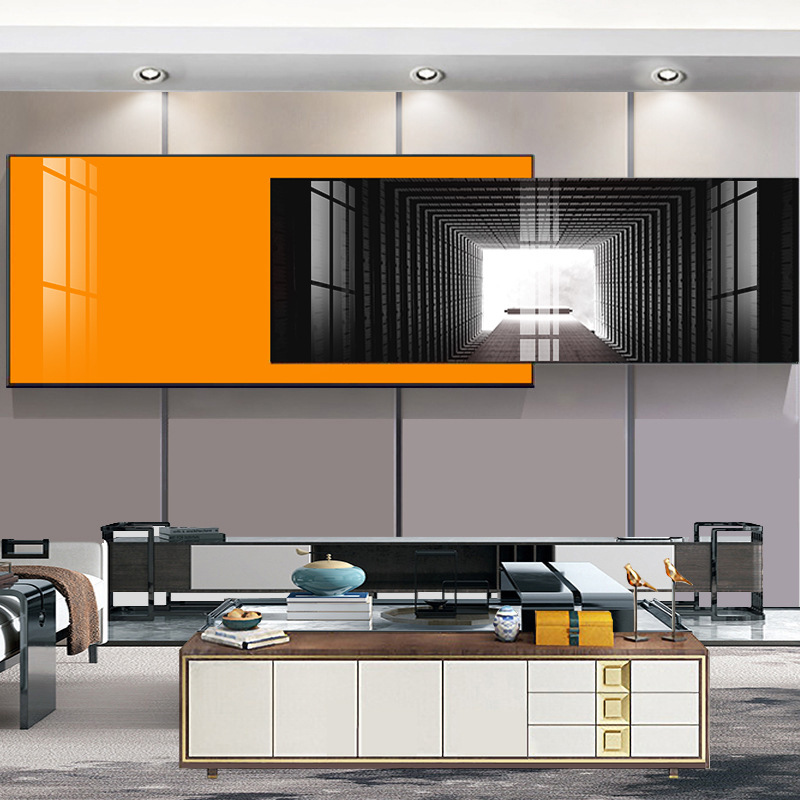 客厅重叠装饰画 简约抽象轻奢卧室双层拼接挂画 沙发背景床头壁画