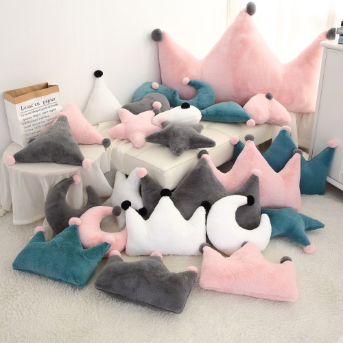 INS Campus Zaihuile Rabbit Plush Love Star Moon Crown Pillow Large Sofa Decorative Backrest Bed Cushion for Leaning on