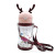 Cartoon Antlers Cup Cute Sport Outdoor Lanyard Water Bottle Plastic Cup Children's Silicone Cup with Straw Wholesale Customization