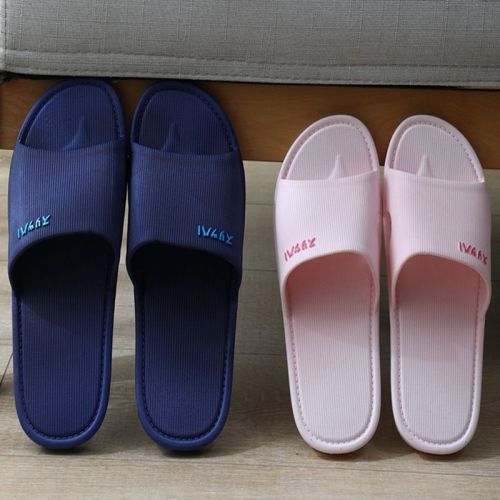 Slippers New Sandals Women‘s Summer Men‘s Couple home Shock Absorption Korean Striped Indoor Bathroom Slippers Breathable