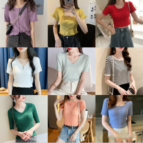 miscellaneous stall live clothing women‘s vest sling short sleeve sweater foreign trade tail goods women‘s sweater low price batch