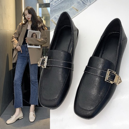 Pumps Women‘s Spring 2021 New British Style Fashion Small Leather Shoes Slip-on Casual All-Match Flat Women‘s Gommino