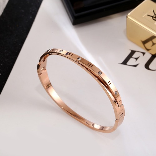 new titanium steel roman numerals bracelet double rose gold diamond bracelet female japanese and korean personality bracelet jewelry wholesale