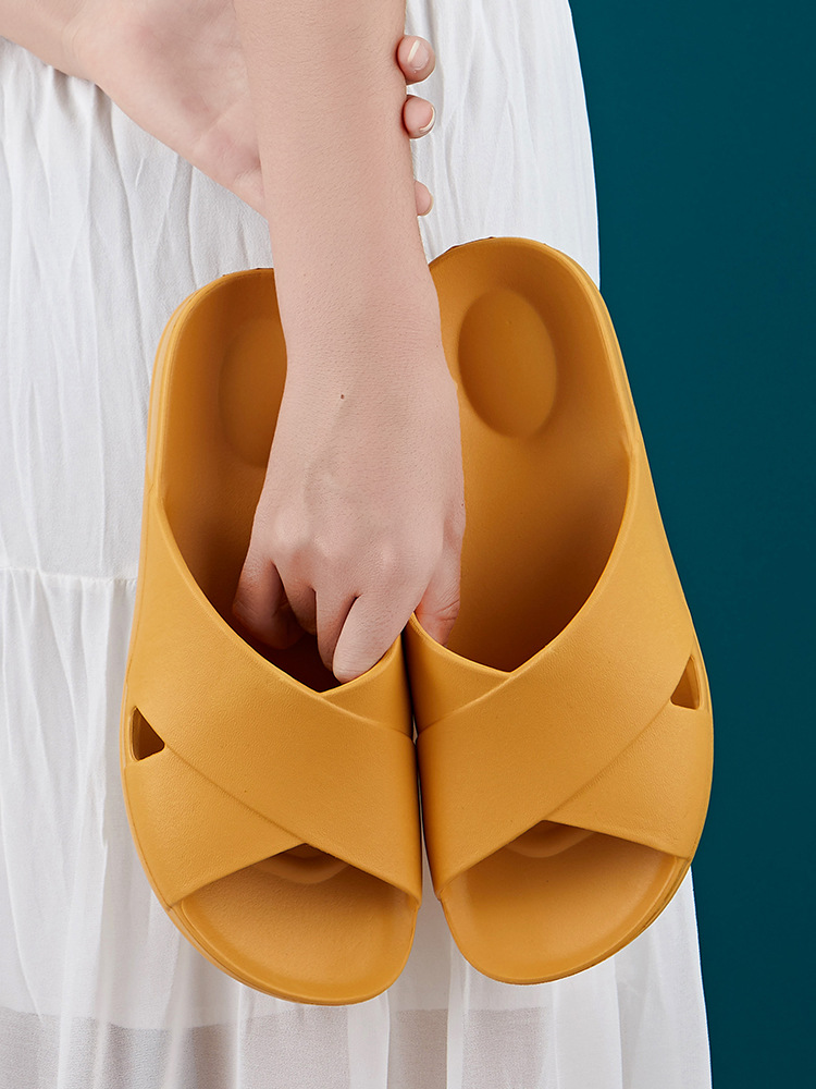 夏天男女透气踩屎感棕色注塑鞋套趾拖鞋居家情侣EVA拖浴室凉拖